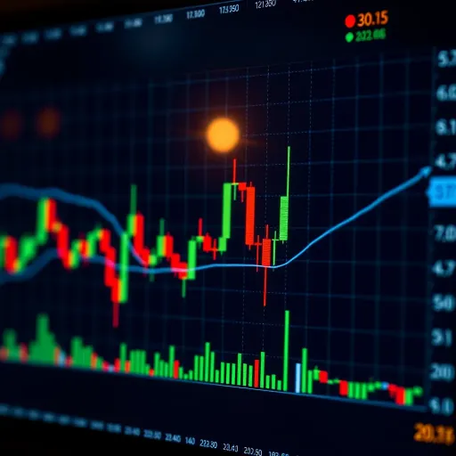 Chart showing various Japanese candlestick patterns on a financial graph