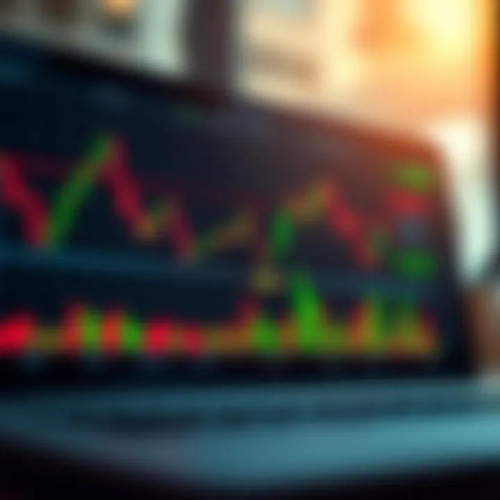 Graph showing the trend lines and candlestick patterns in binary options trading
