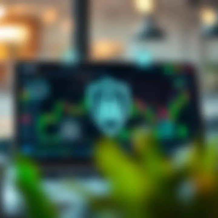 Graphical representation of selecting a safe and reliable investment platform for copy trading with security icons and financial charts