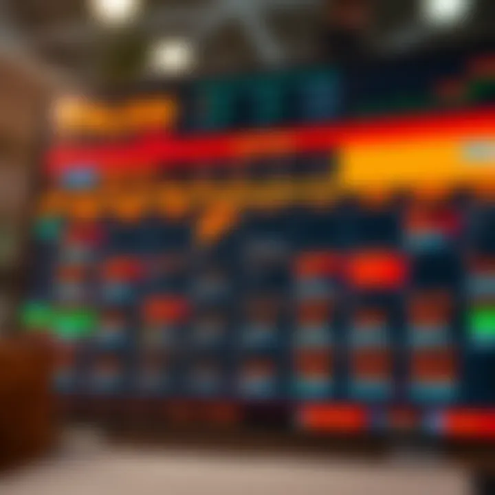 Financial calendar displaying key economic events and market data