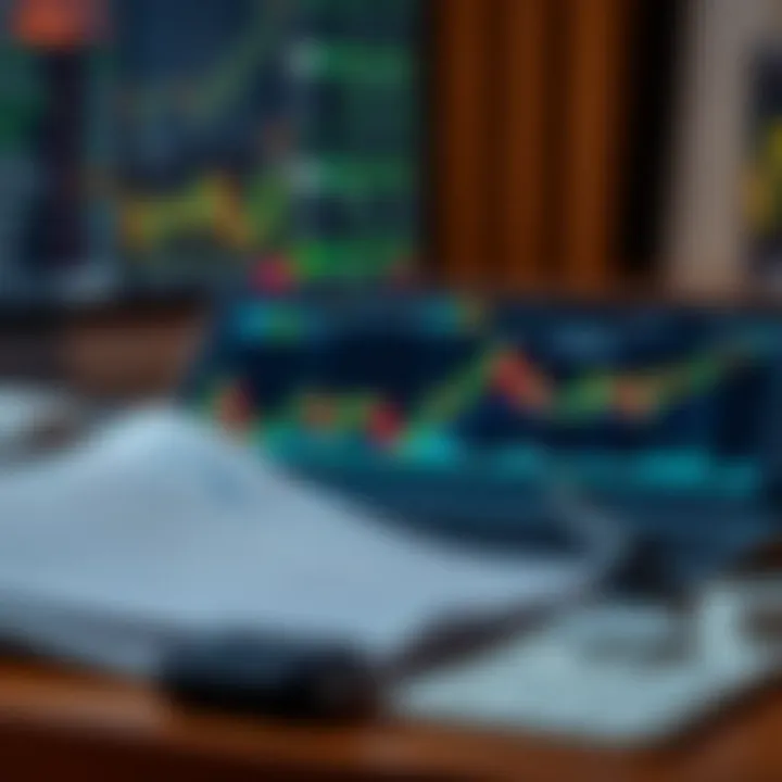 Illustration of financial tools and charts for controlling exposure and minimizing losses in trading