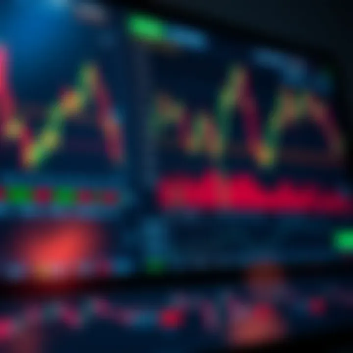 Graphical interface of a forex trading platform displaying charts and leverage options