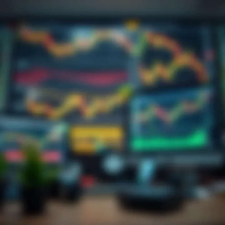 Illustration of essential trading tools including charts and computer screens