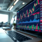 Graph showing financial charts and binary options trading platform interface