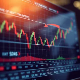Chart showing medium-term stock price fluctuations with marked entry and exit points for swing trading