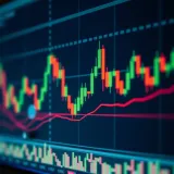 Chart showing candlestick patterns and trend lines in financial trading