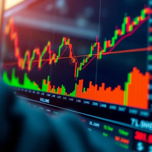 Technical analysis chart showing price trends and trading volume with various indicators