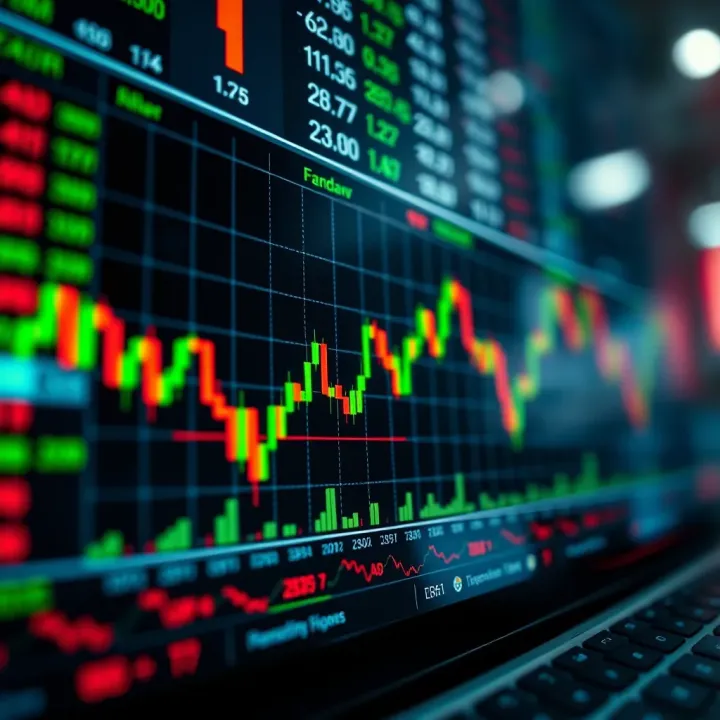 Illustration of binary options trading chart showing upward and downward trends